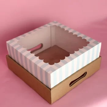 Caja rayas celeste