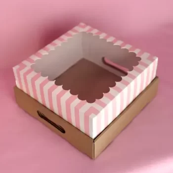 Caja rayas rosa