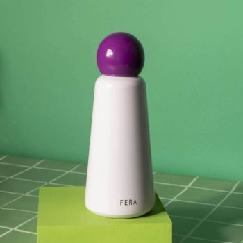 Botella térmica lila con tapa violeta