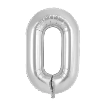 Globo número plateado 0