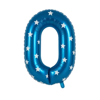 Globo número estrellas azul 0