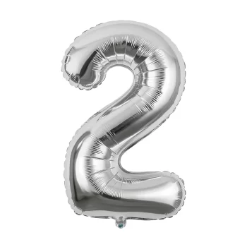 Globo número plateado 2