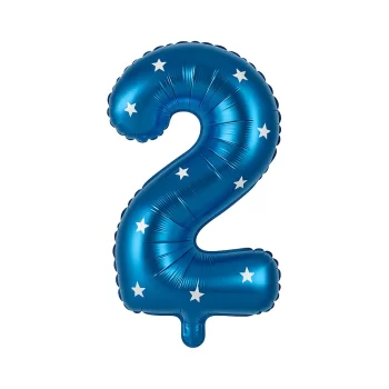 Globo número estrellas azul 2