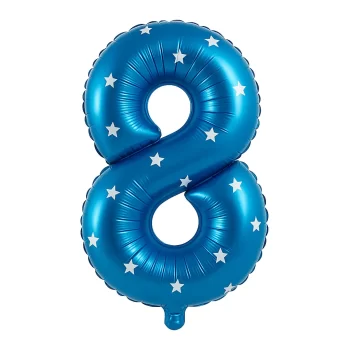 Globo número estrellas azul 8